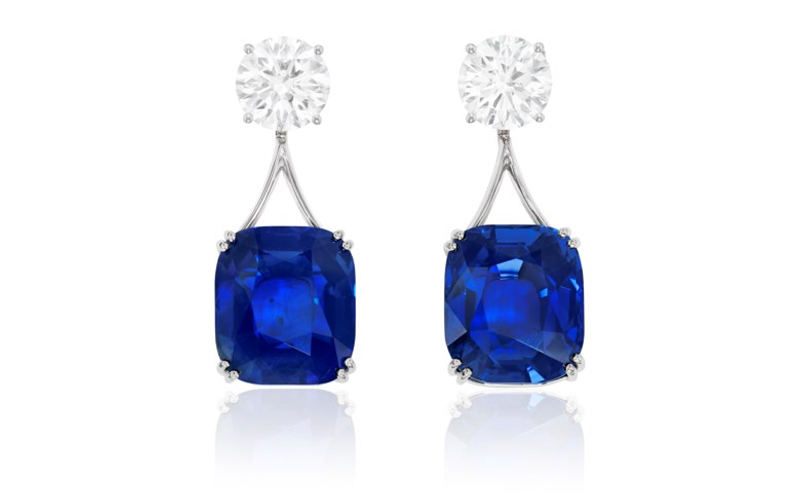 Sapphire and diamond earrings