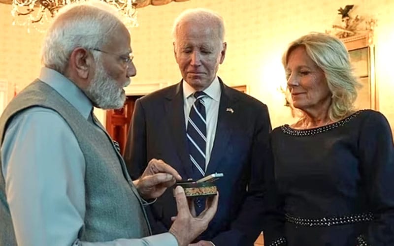 Modi gifts IGI certified LG diamond to Jill Biden